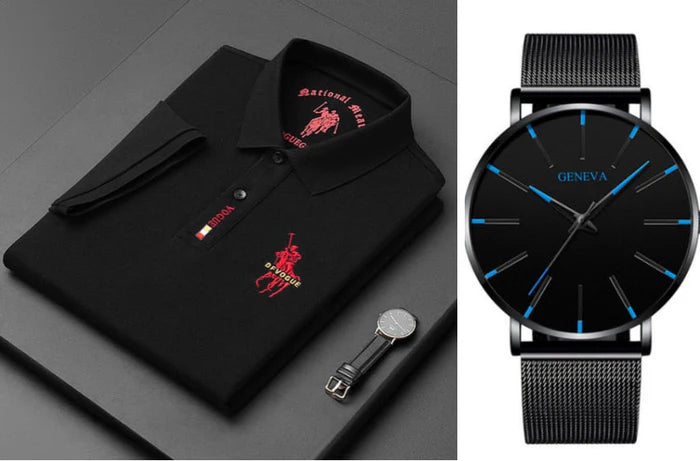 Original Korean Embroidered Polo Shirt (You Get A Minimalist Watch)