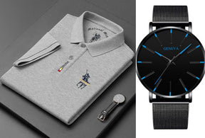 Original Korean Embroidered Polo Shirt (You Get A Minimalist Watch)